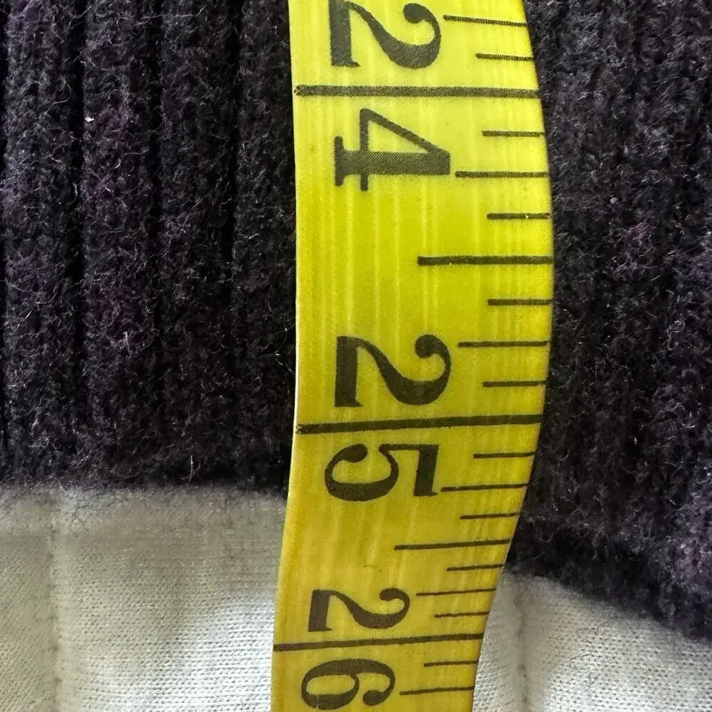 Banana Republic Sweater Mens Dark Purple Shawl Collar Wool Blend Shoulder Patch